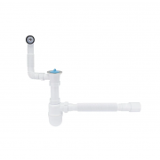 Сифон для раковини Lidz (WHI) 60 08 E004 00 з круглим переливом (вихід 50 мм)